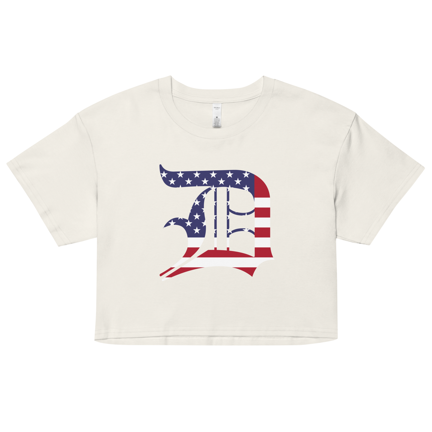 Detroit 'Old English D' Relaxed Crop Top (Patriotic Edition)