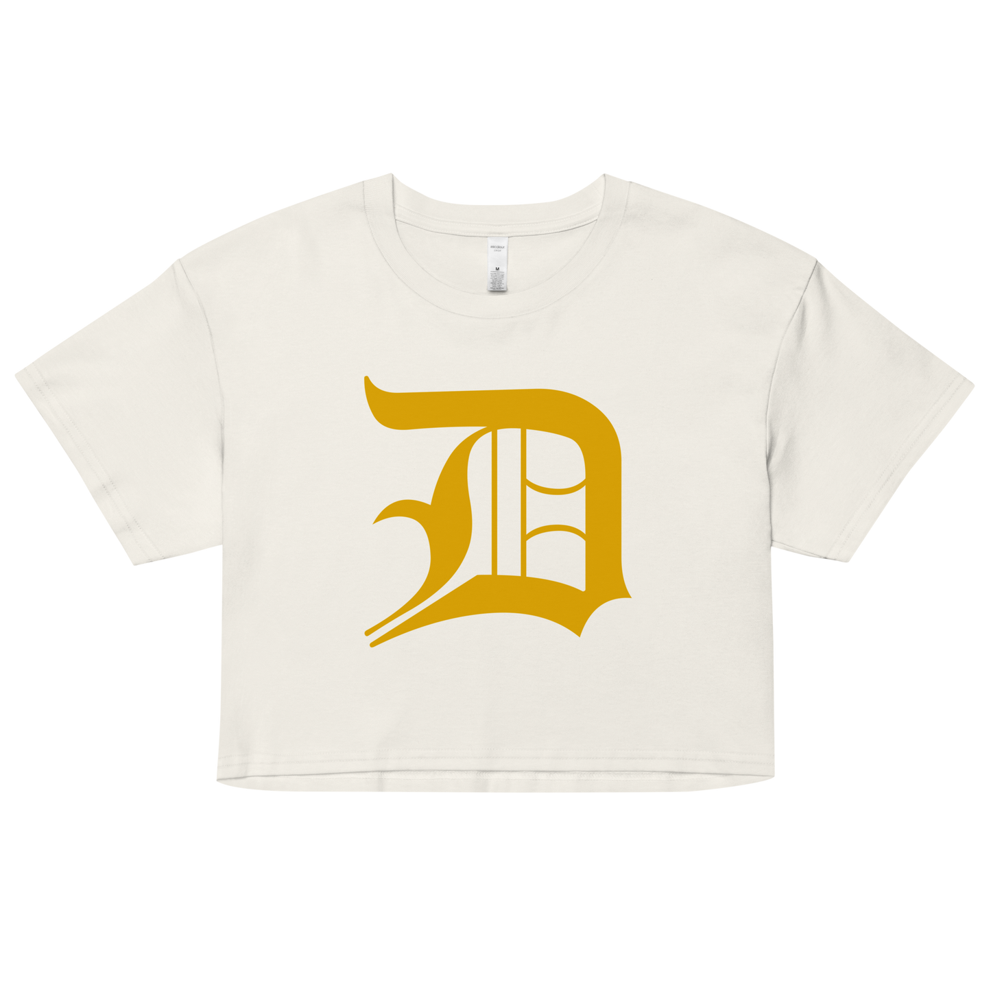 Detroit 'Old English D' Relaxed Crop Top (Gold)