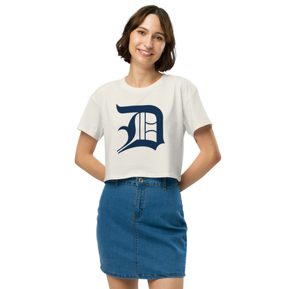 Detroit 'Old English D' Relaxed Crop Top