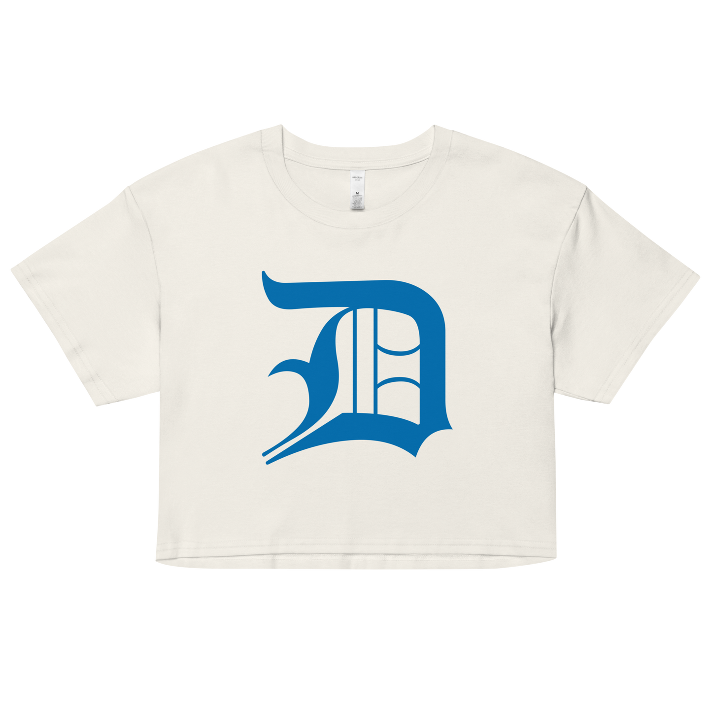 Detroit 'Old English D' Relaxed Crop Top (Azure)