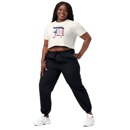 Detroit 'Old English D' Relaxed Crop Top (Patriotic Edition)