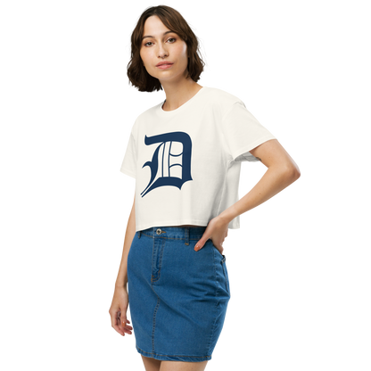 Detroit 'Old English D' Relaxed Crop Top