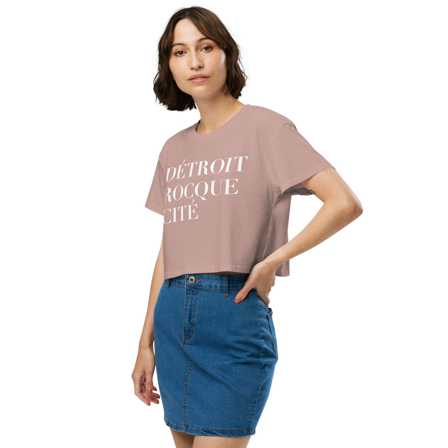 'Détroit Rocque Cité' Relaxed Crop Top