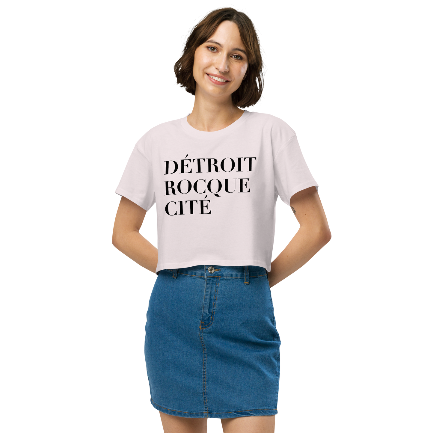 'Détroit Rocque Cité' Relaxed Crop Top