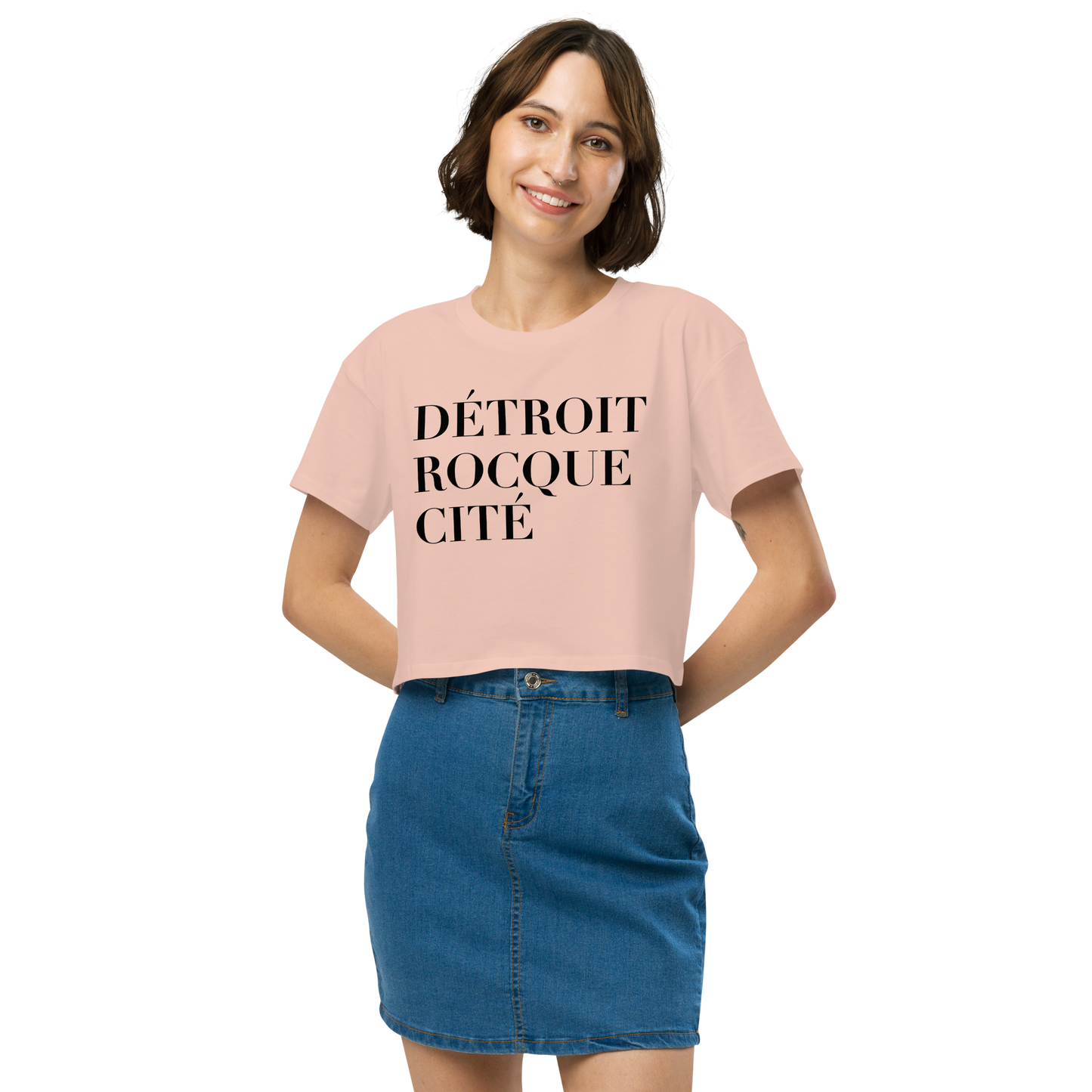 'Détroit Rocque Cité' Relaxed Crop Top