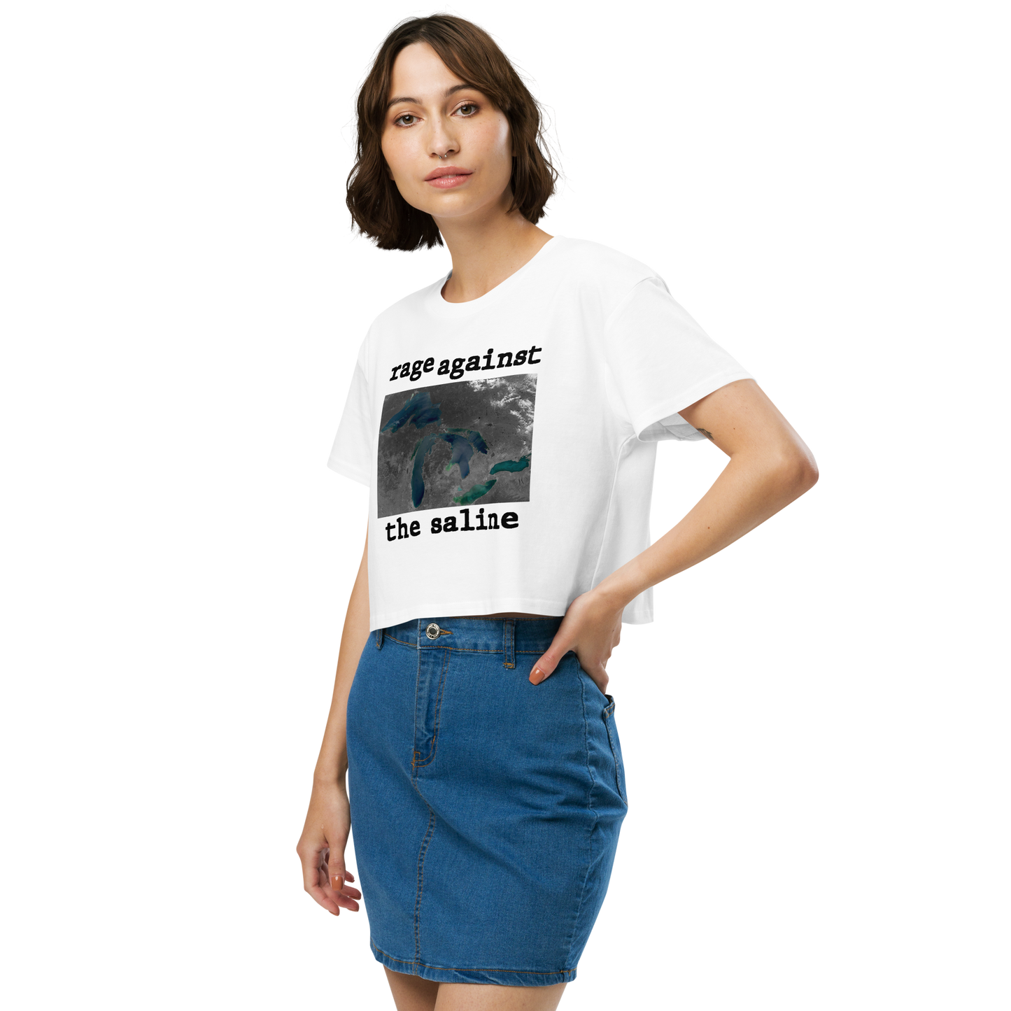 Great Lakes 'Rage Against the Saline' Relaxed Crop Top