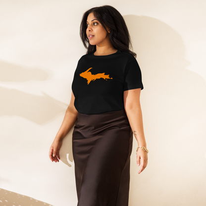 Michigan Upper Peninsula T-Shirt (w/ Orange UP Outline) | Women's High-Waisted