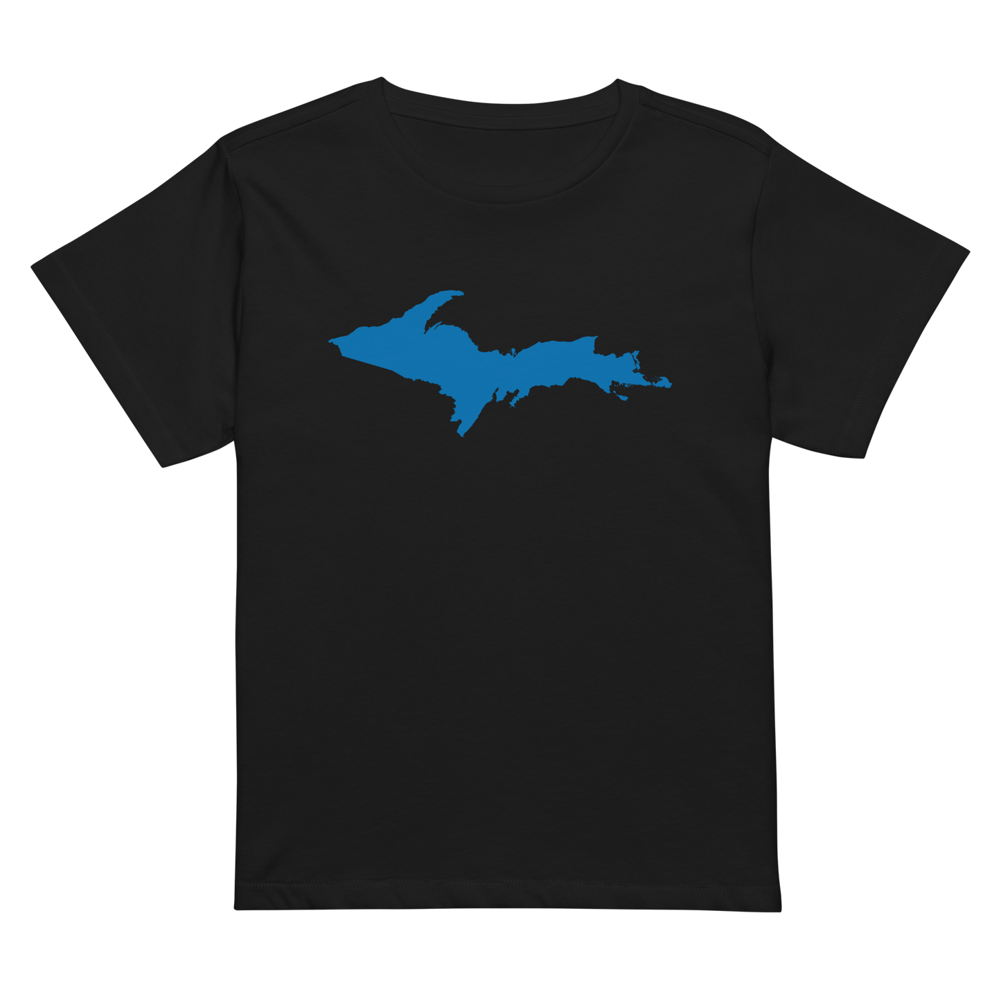 Michigan Upper Peninsula T-Shirt (w/ Azure UP Outline) | Women's High-Waisted