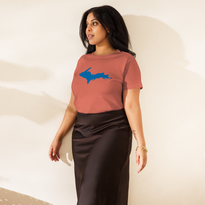Michigan Upper Peninsula T-Shirt (w/ Azure UP Outline) | Women's High-Waisted