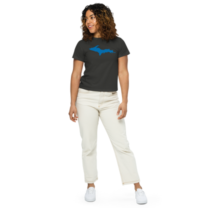 Michigan Upper Peninsula T-Shirt (w/ Azure UP Outline) | Women's High-Waisted