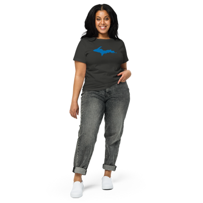 Michigan Upper Peninsula T-Shirt (w/ Azure UP Outline) | Women's High-Waisted