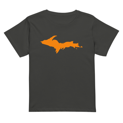 Michigan Upper Peninsula T-Shirt (w/ Orange UP Outline) | Women's High-Waisted