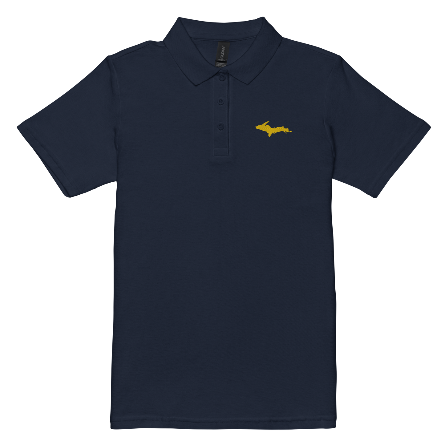 Michigan Upper Peninsula Polo Shirt (w/ Gold UP Outline) | Women's Pique