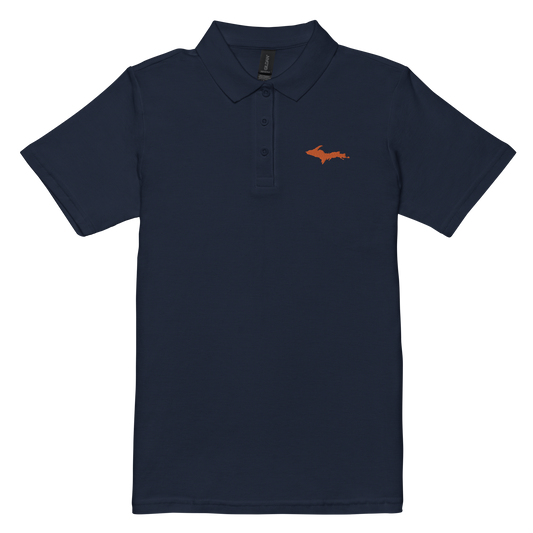 Michigan Upper Peninsula Polo Shirt (w/ Orange UP Outline) | Women's Pique