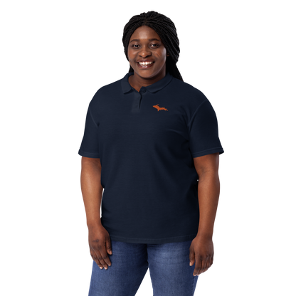 Michigan Upper Peninsula Polo Shirt (w/ Orange UP Outline) | Women's Pique