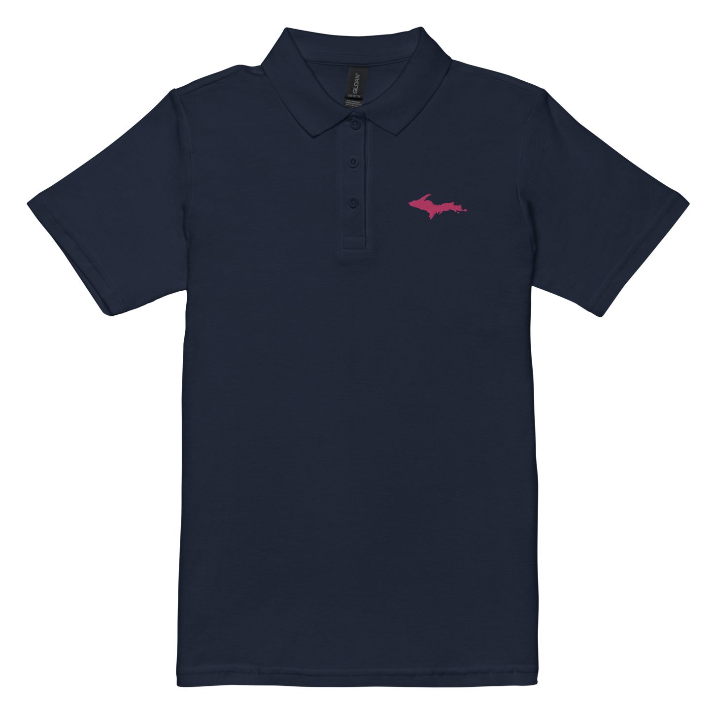 Michigan Upper Peninsula Polo Shirt (w/ Pink UP Outline) | Women's Pique