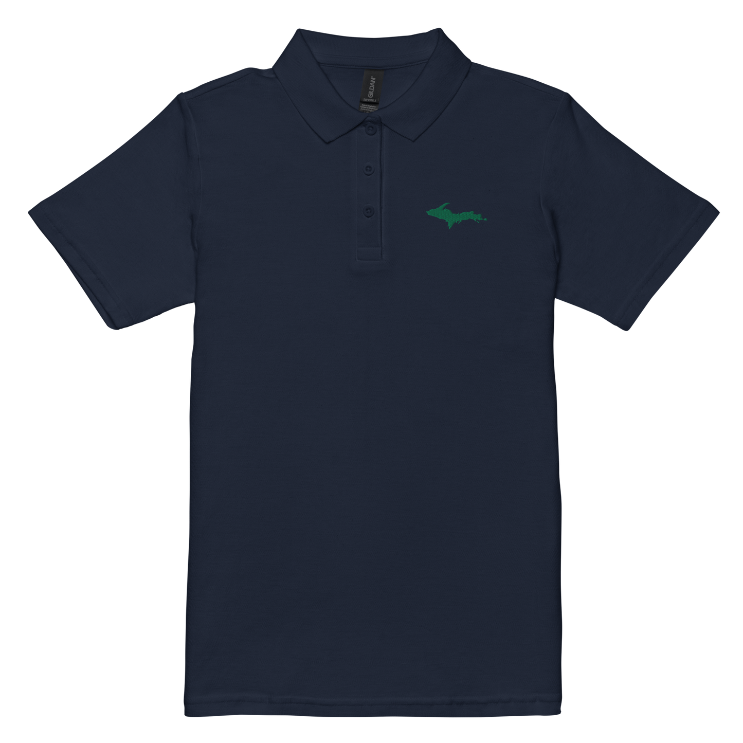 Michigan Upper Peninsula Polo Shirt (w/ Green UP Outline) | Women's Pique