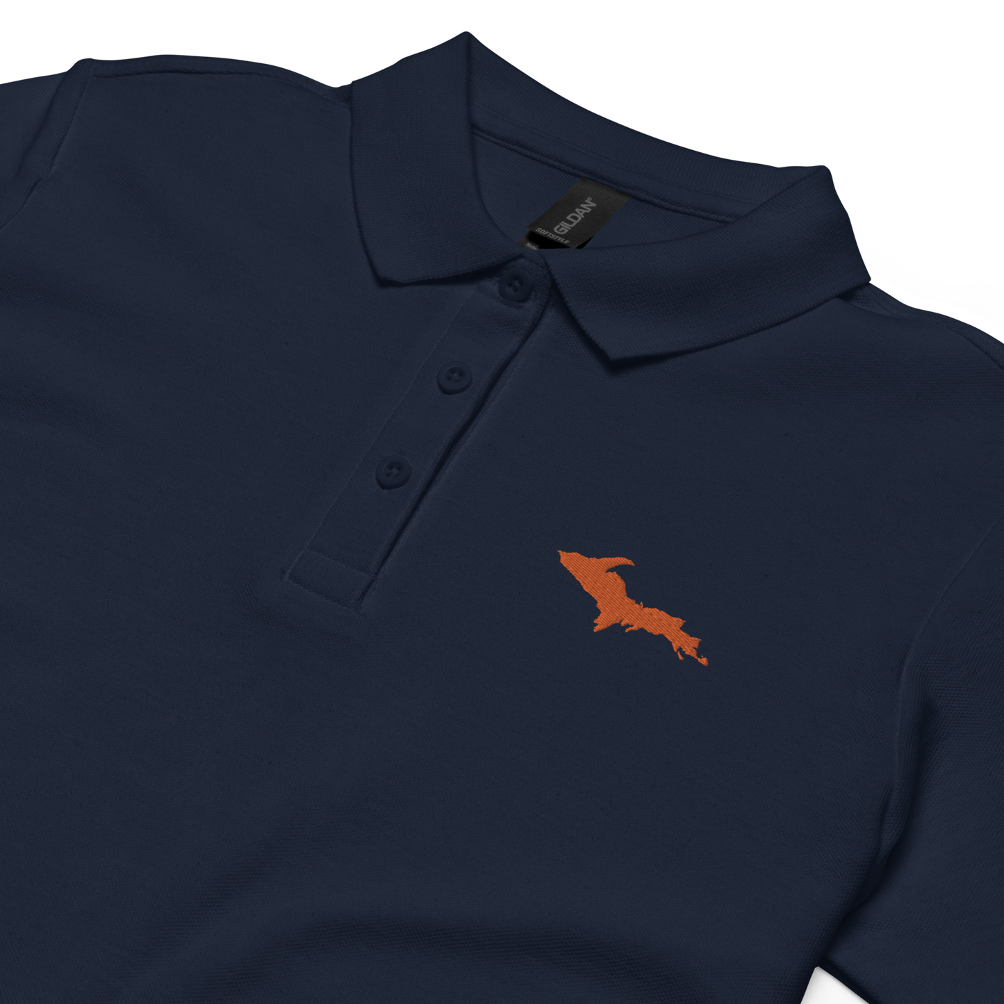 Michigan Upper Peninsula Polo Shirt (w/ Orange UP Outline) | Women's Pique