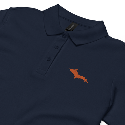 Michigan Upper Peninsula Polo Shirt (w/ Orange UP Outline) | Women's Pique