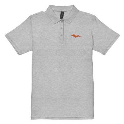 Michigan Upper Peninsula Polo Shirt (w/ Orange UP Outline) | Women's Pique