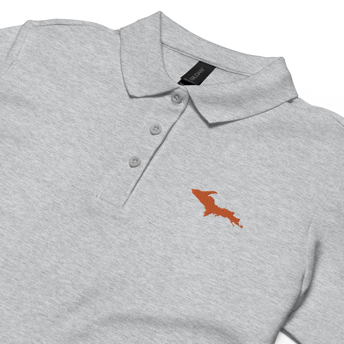 Michigan Upper Peninsula Polo Shirt (w/ Orange UP Outline) | Women's Pique