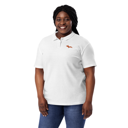 Michigan Upper Peninsula Polo Shirt (w/ Orange UP Outline) | Women's Pique