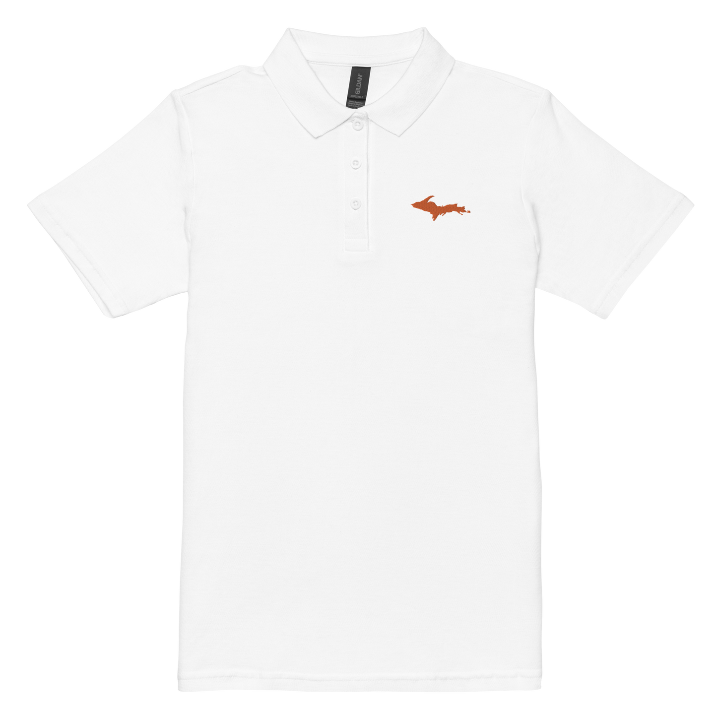 Michigan Upper Peninsula Polo Shirt (w/ Orange UP Outline) | Women's Pique