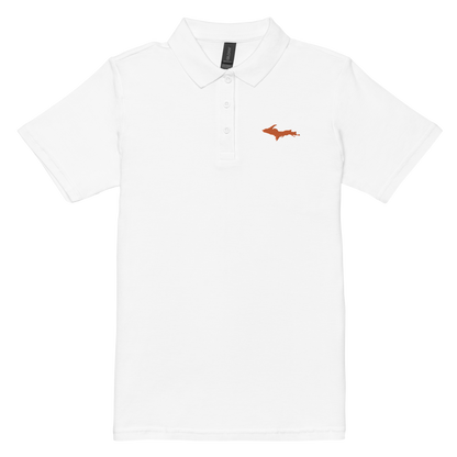 Michigan Upper Peninsula Polo Shirt (w/ Orange UP Outline) | Women's Pique