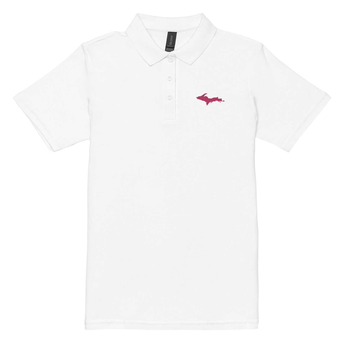 Michigan Upper Peninsula Polo Shirt (w/ Pink UP Outline) | Women's Pique