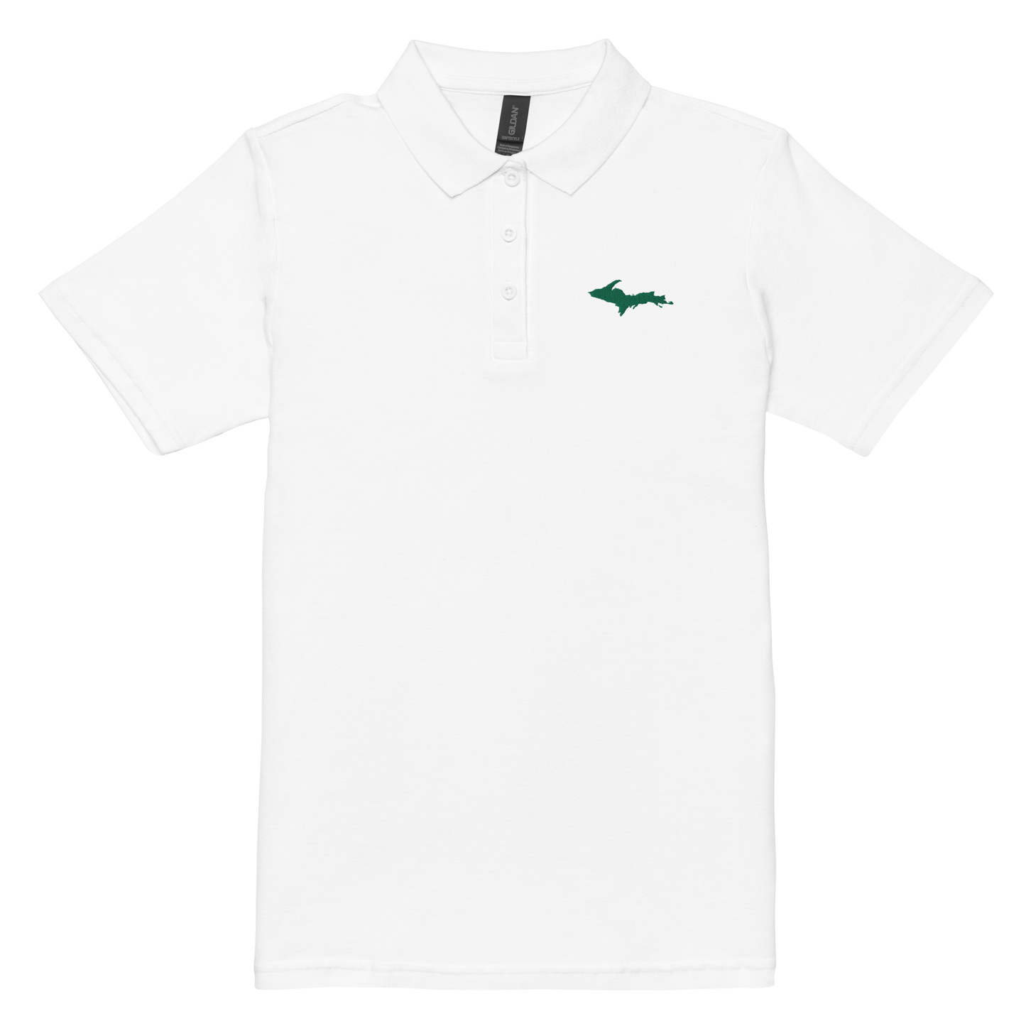 Michigan Upper Peninsula Polo Shirt (w/ Green UP Outline) | Women's Pique