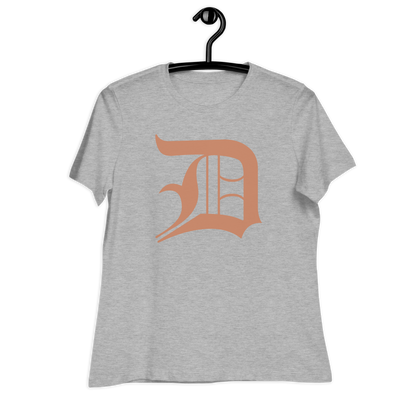 Detroit 'Old English D' T-Shirt (Copper Color) | Women's Relaxed Fit