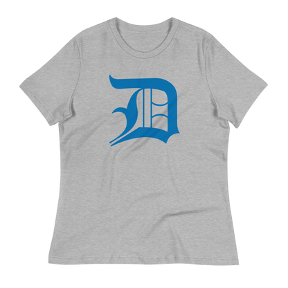 Detroit 'Old English D' T-Shirt (Azure) | Women's Relaxed Fit