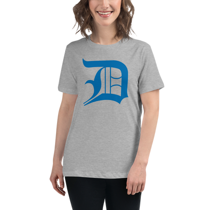 Detroit 'Old English D' T-Shirt (Azure) | Women's Relaxed Fit