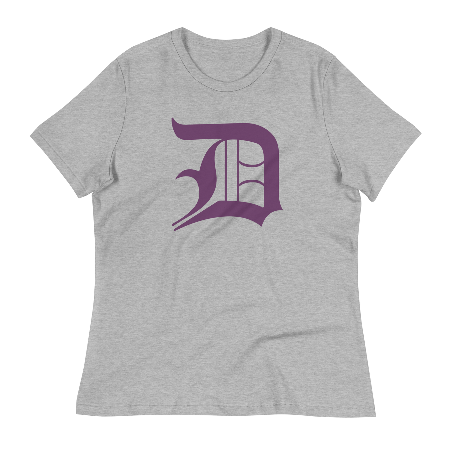 Detroit 'Old English D' T-Shirt (Plum) | Women's Relaxed Fit