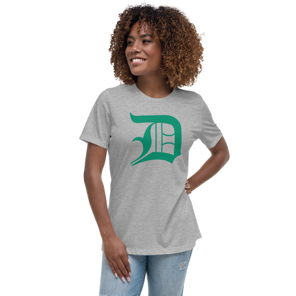 Detroit 'Old English D' T-Shirt (Emerald Green) | Women's Relaxed Fit