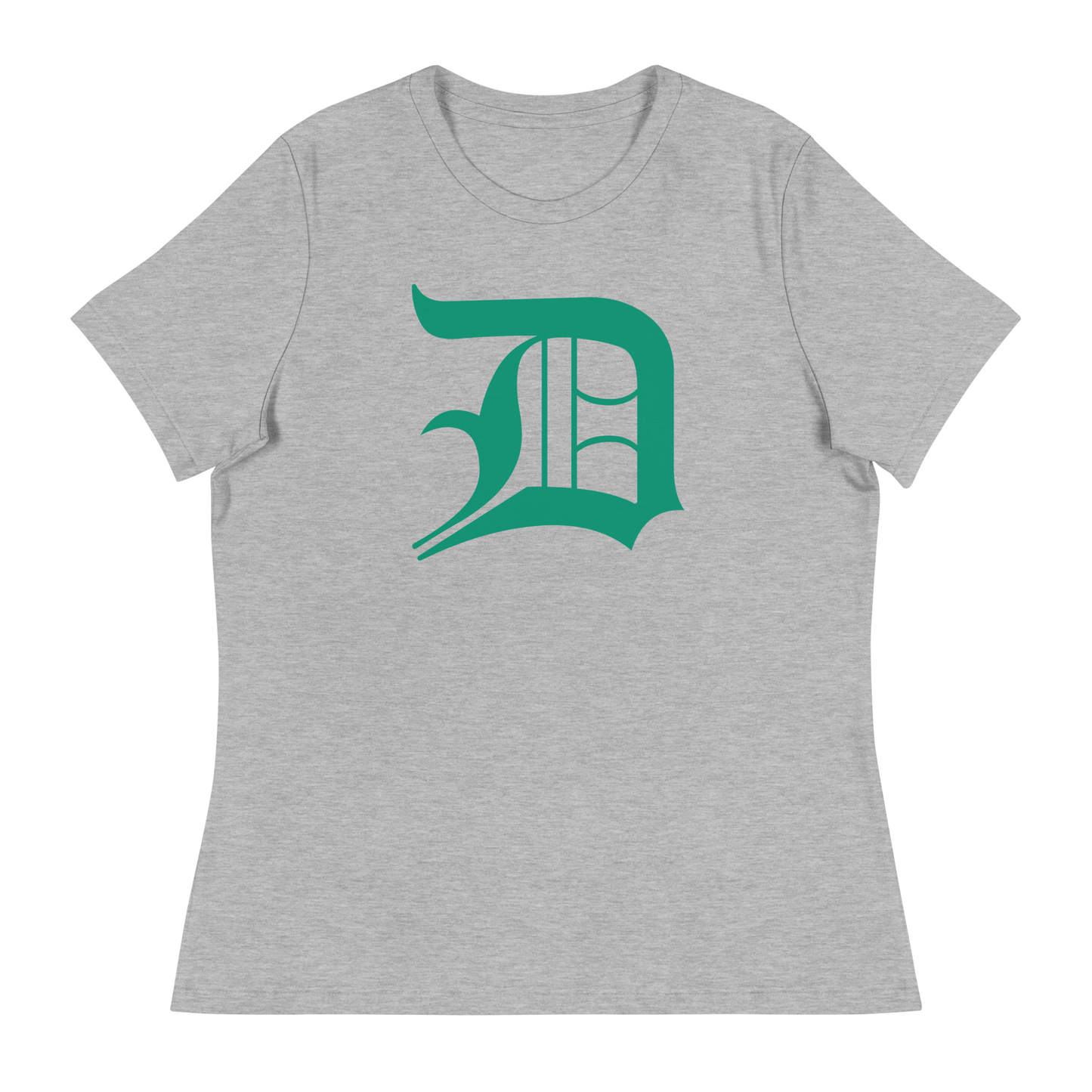 Detroit 'Old English D' T-Shirt (Emerald Green) | Women's Relaxed Fit