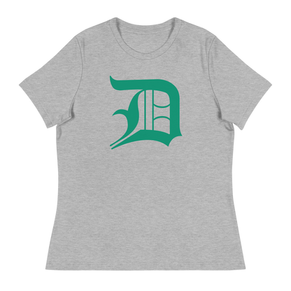 Detroit 'Old English D' T-Shirt (Emerald Green) | Women's Relaxed Fit