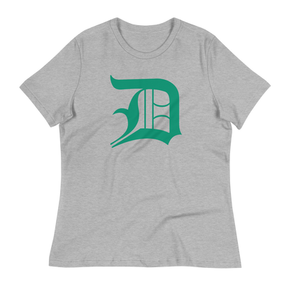 Detroit 'Old English D' T-Shirt (Emerald Green) | Women's Relaxed Fit