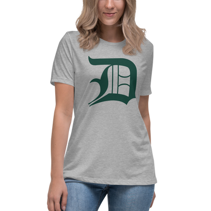 Detroit 'Old English D' T-Shirt (Laconic Green) | Women's Relaxed Fit