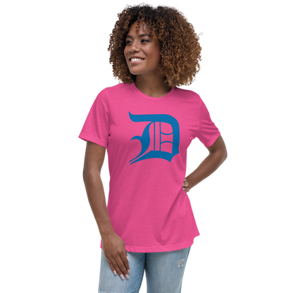 Detroit 'Old English D' T-Shirt (Azure) | Women's Relaxed Fit