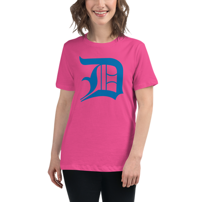 Detroit 'Old English D' T-Shirt (Azure) | Women's Relaxed Fit