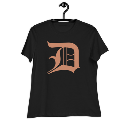 Detroit 'Old English D' T-Shirt (Copper Color) | Women's Relaxed Fit