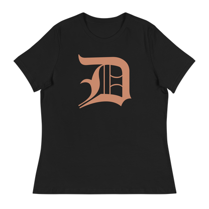 Detroit 'Old English D' T-Shirt (Copper Color) | Women's Relaxed Fit