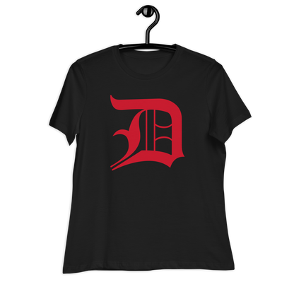 Detroit 'Old English D' T-Shirt (Aliform Red) | Women's Relaxed Fit