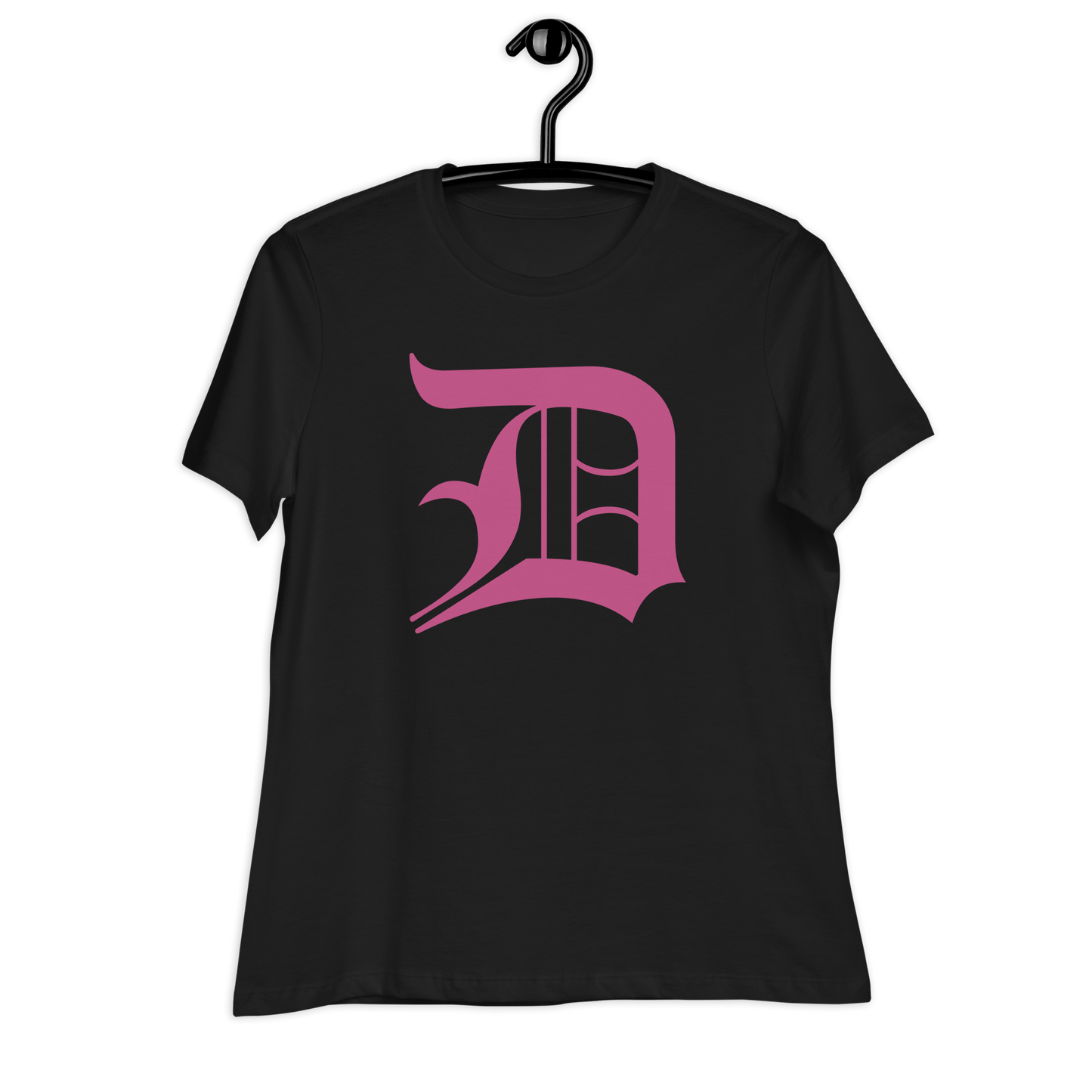 Detroit 'Old English D' T-Shirt (Apple Blossom Pink) | Women's Relaxed Fit