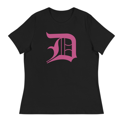 Detroit 'Old English D' T-Shirt (Apple Blossom Pink) | Women's Relaxed Fit