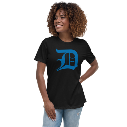 Detroit 'Old English D' T-Shirt (Azure) | Women's Relaxed Fit