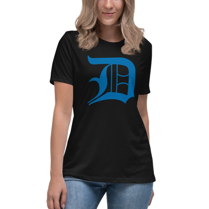 Detroit 'Old English D' T-Shirt (Azure) | Women's Relaxed Fit