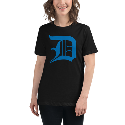 Detroit 'Old English D' T-Shirt (Azure) | Women's Relaxed Fit