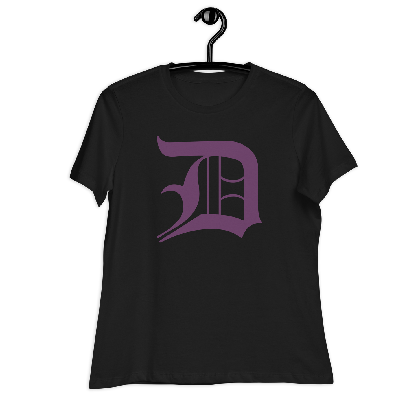 Detroit 'Old English D' T-Shirt (Plum) | Women's Relaxed Fit